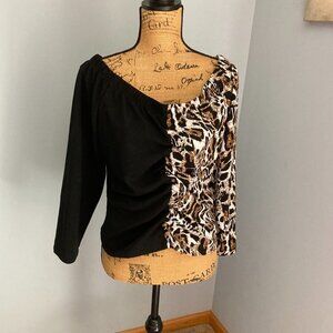 Ashley Stewart Animal Print Blouse Women Size 18/20 NWT